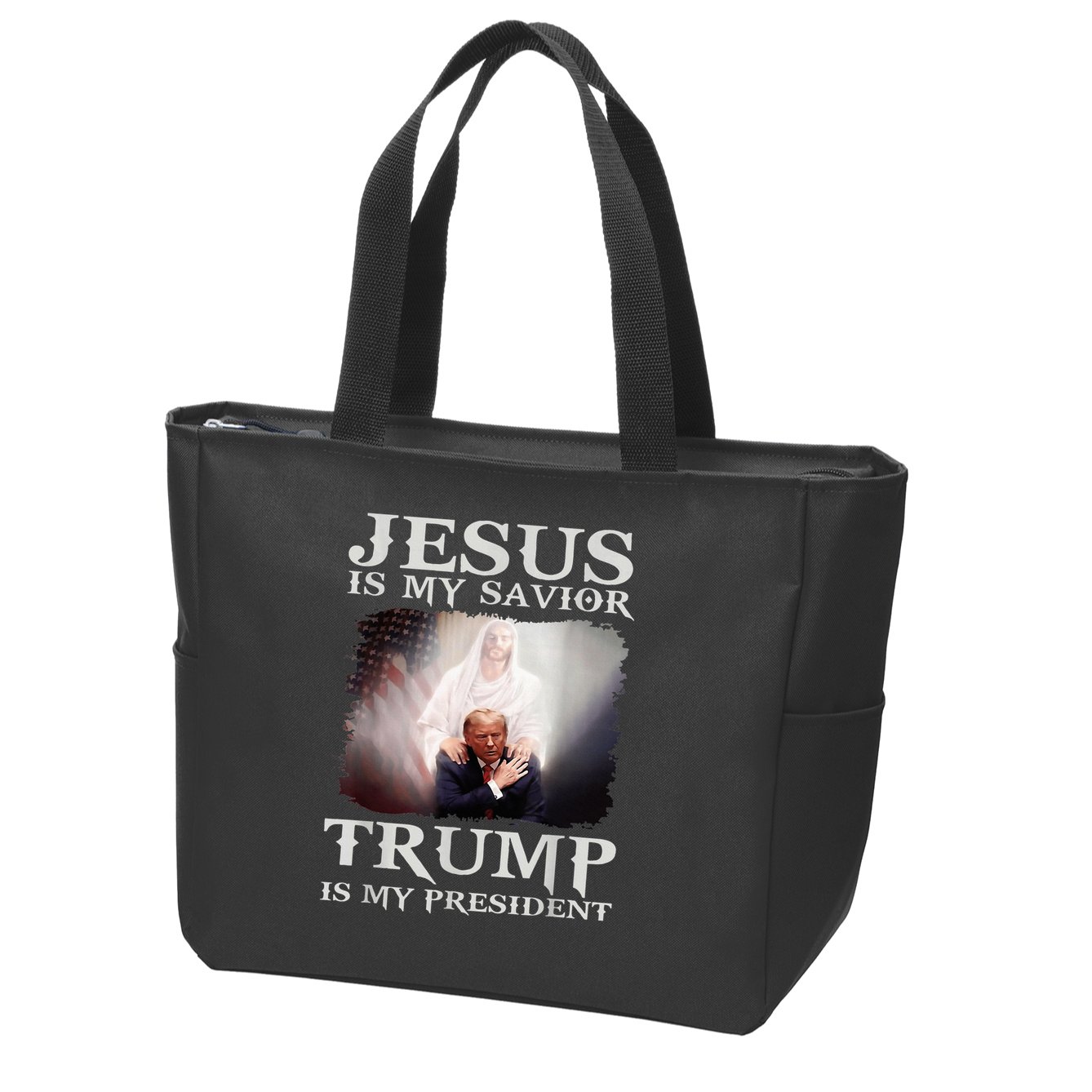 Jesus Is My Savior Trump Is My President Zip Tote Bag