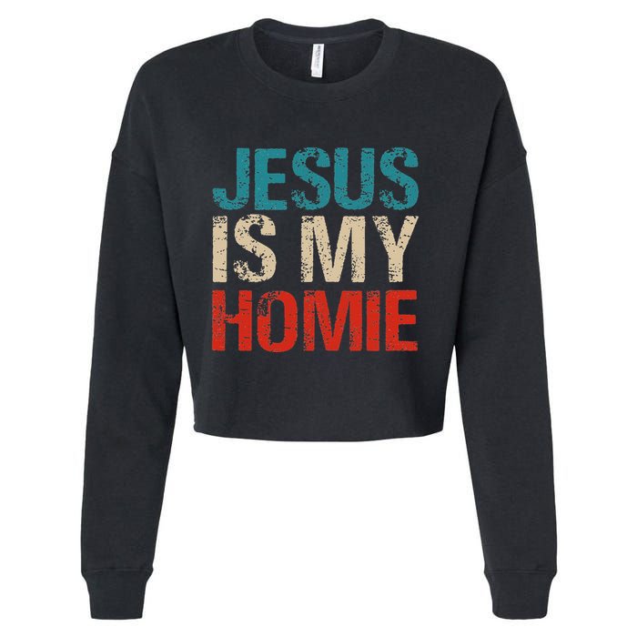 Jesus Is My Homie Cropped Pullover Crew