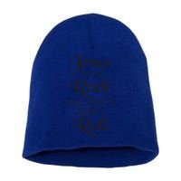 Jesus Is My Rock And Thats How I Roll Christ Size Short Acrylic Beanie