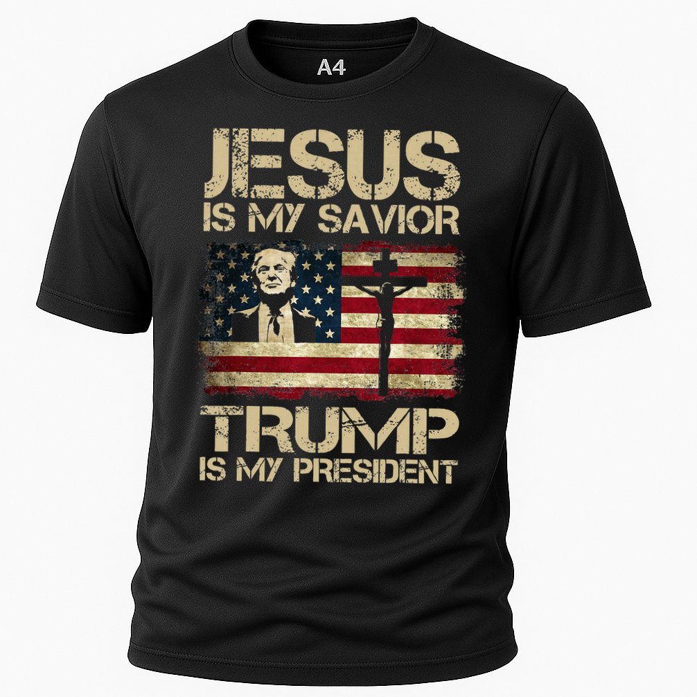 Jesus Is My Savior Trump Is My President Trump 2024 Cooling Performance Crew T-Shirt