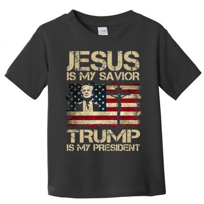 Jesus Is My Savior Trump Is My President Trump 2024 Toddler T-Shirt