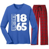 Juneteenth Is My Independence Day Black Freedom 1865 Gift Women's Long Sleeve Flannel Pajama Set 