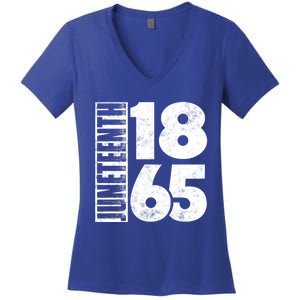 Juneteenth Is My Independence Day Black Freedom 1865 Gift Women's V-Neck T-Shirt