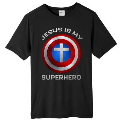 Jesus Is My Superhero Faith Shield Tall Fusion ChromaSoft Performance T-Shirt