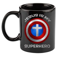 Jesus Is My Superhero Faith Shield 11oz C Handle Ceramic Mug