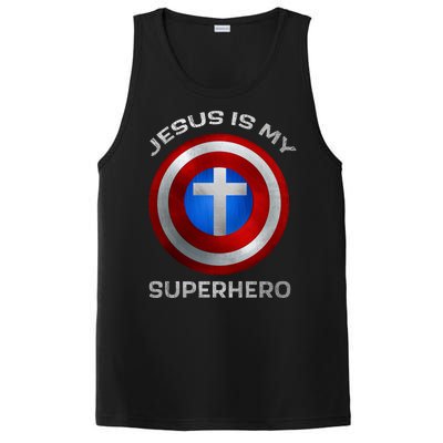 Jesus Is My Superhero Faith Shield PosiCharge Competitor Tank