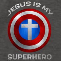 Jesus Is My Superhero Faith Shield Vector Backpack