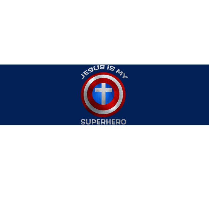 Jesus Is My Superhero Faith Shield Bumper Sticker