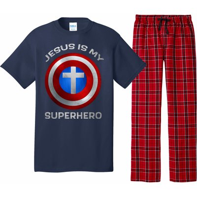 Jesus Is My Superhero Faith Shield Pajama Set