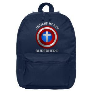 Jesus Is My Superhero Faith Shield 16 in Basic Backpack