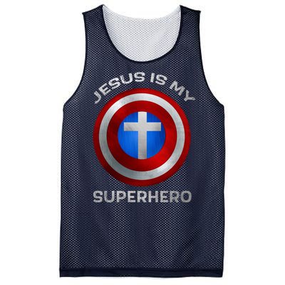 Jesus Is My Superhero Faith Shield Mesh Reversible Basketball Jersey Tank