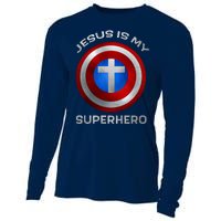 Jesus Is My Superhero Faith Shield Cooling Performance Long Sleeve Crew