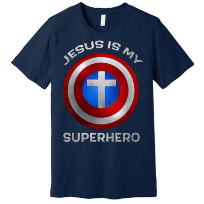 Jesus Is My Superhero Faith Shield Premium T-Shirt