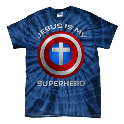 Jesus Is My Superhero Faith Shield Tie-Dye T-Shirt