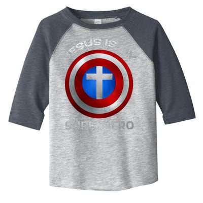 Jesus Is My Superhero Faith Shield Toddler Fine Jersey T-Shirt