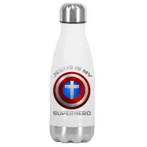 Jesus Is My Superhero Faith Shield Stainless Steel Insulated Water Bottle