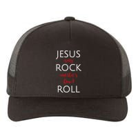 Jesus Is My Rock And Thats How I Roll. Yupoong Adult 5-Panel Trucker Hat