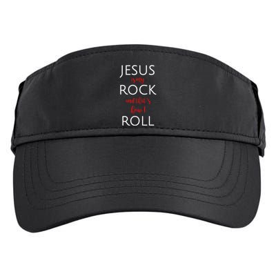 Jesus Is My Rock And Thats How I Roll. Adult Drive Performance Visor