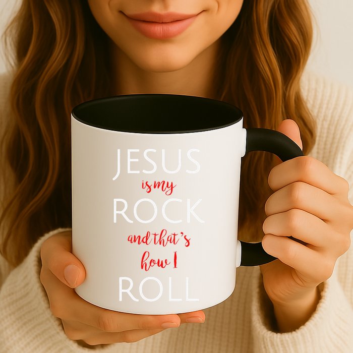 Jesus Is My Rock And Thats How I Roll. Mug