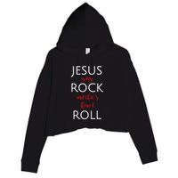 Jesus Is My Rock And Thats How I Roll. Crop Fleece Hoodie