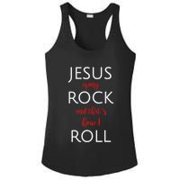 Jesus Is My Rock And Thats How I Roll. Ladies PosiCharge Competitor Racerback Tank