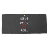 Jesus Is My Rock And Thats How I Roll. Large Microfiber Waffle Golf Towel