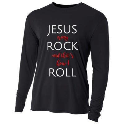 Jesus Is My Rock And Thats How I Roll. Cooling Performance Long Sleeve Crew