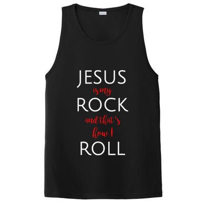 Jesus Is My Rock And Thats How I Roll. PosiCharge Competitor Tank