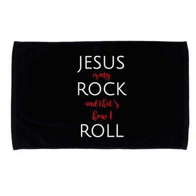 Jesus Is My Rock And Thats How I Roll. Microfiber Hand Towel