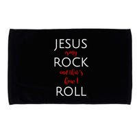 Jesus Is My Rock And Thats How I Roll. Microfiber Hand Towel