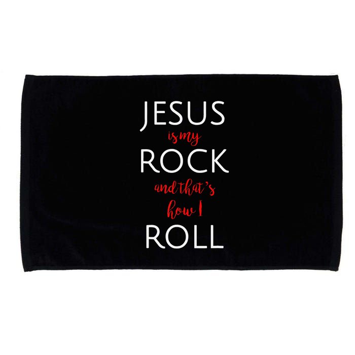 Jesus Is My Rock And Thats How I Roll. Microfiber Hand Towel