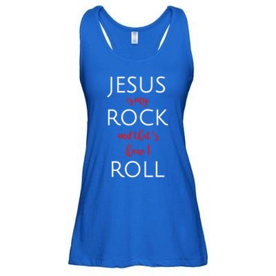 Jesus Is My Rock And Thats How I Roll. Ladies Essential Flowy Tank