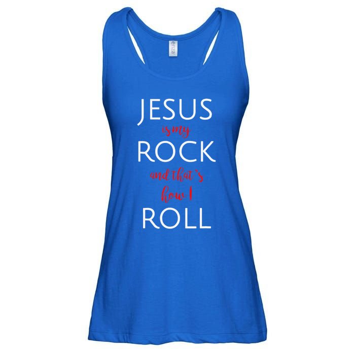 Jesus Is My Rock And Thats How I Roll. Ladies Essential Flowy Tank