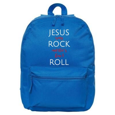 Jesus Is My Rock And Thats How I Roll. 16 in Basic Backpack