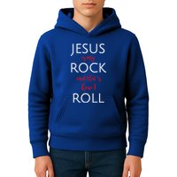 Jesus Is My Rock And Thats How I Roll. Kids Hoodie