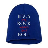 Jesus Is My Rock And Thats How I Roll. Short Acrylic Beanie