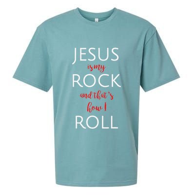 Jesus Is My Rock And Thats How I Roll. Sueded Cloud Jersey T-Shirt