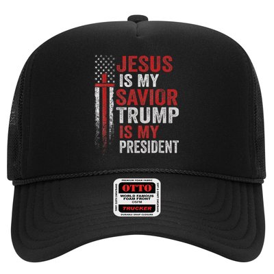 Jesus Is My Savior Trump Is My President American Flag Hat