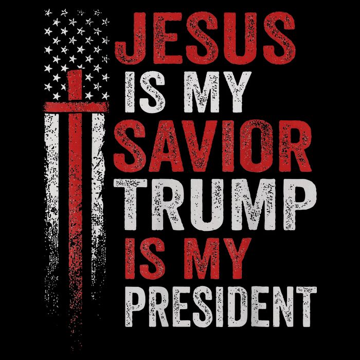 Jesus Is My Savior Trump Is My President American Flag Toddler T-Shirt