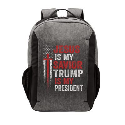 Jesus Is My Savior Trump Is My President American Flag Vector Backpack
