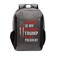 Jesus Is My Savior Trump Is My President American Flag Vector Backpack