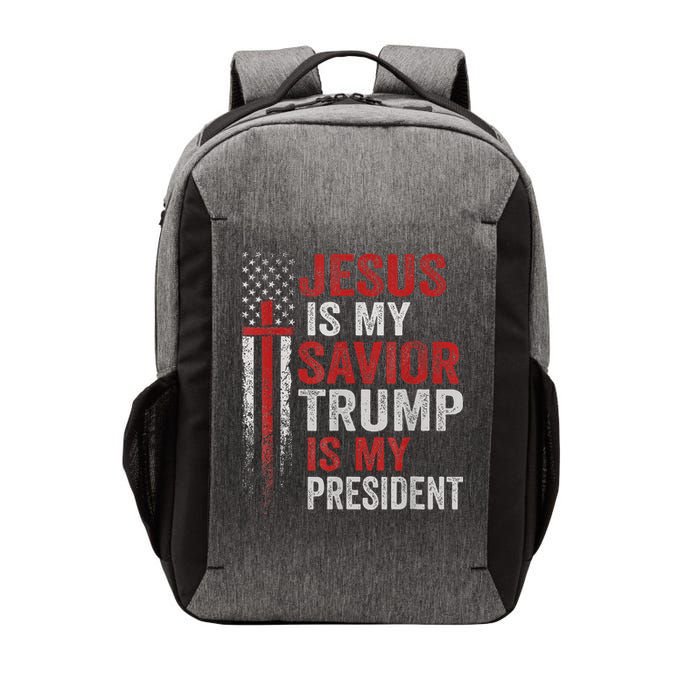 Jesus Is My Savior Trump Is My President American Flag Vector Backpack