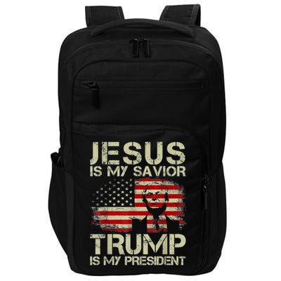 Jesus Is My Savior Trump Is My President Trump 2024 Usa Flag Impact Tech Backpack