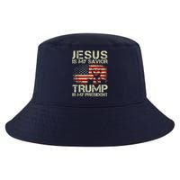 Jesus Is My Savior Trump Is My President Trump 2024 Usa Flag Cool Comfort Performance Bucket Hat