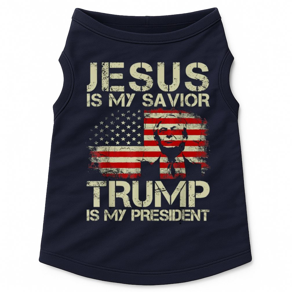 Jesus Is My Savior Trump Is My President Trump 2024 Usa Flag Doggie Tank
