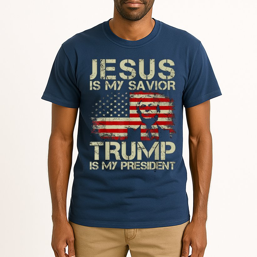 Jesus Is My Savior Trump Is My President Trump 2024 Usa Flag Tall T-Shirt