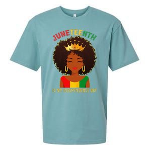 Juneteenth Is My Independence Day Black Wo Freedom Sueded Cloud Jersey T-Shirt