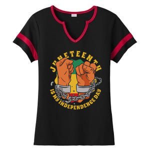 Juneteenth Is My Independence Day Black Pride Ladies Halftime Notch Neck Tee