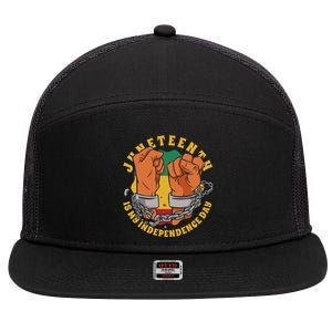 Juneteenth Is My Independence Day Black Pride 7 Panel Mesh Trucker Snapback Hat