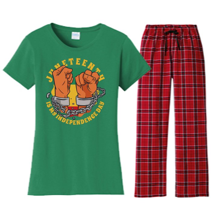 Juneteenth Is My Independence Day Black Pride Women's Flannel Pajama Set